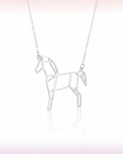 horse unicorn necklace - white-bg