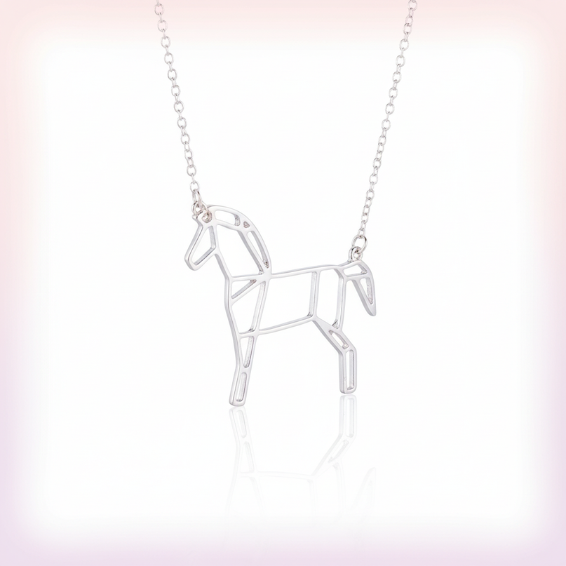 horse unicorn necklace - white-bg