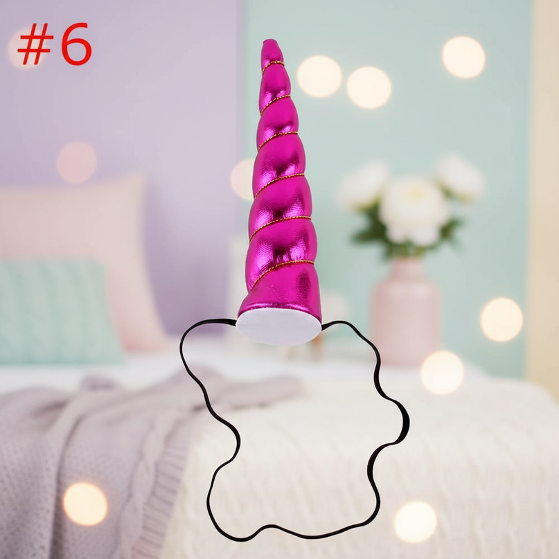 hot pink elastic unicorn horn - lifestyle
