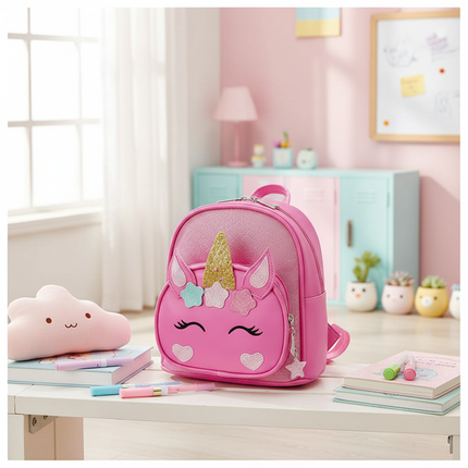 hot pink unicorn backpack custom name - lifestyle