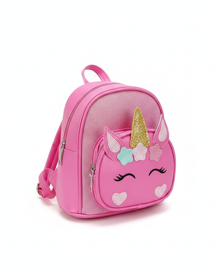 hot pink unicorn backpack custom name - white-bg