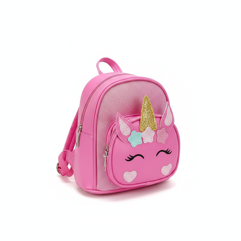 hot pink unicorn backpack custom name - white-bg
