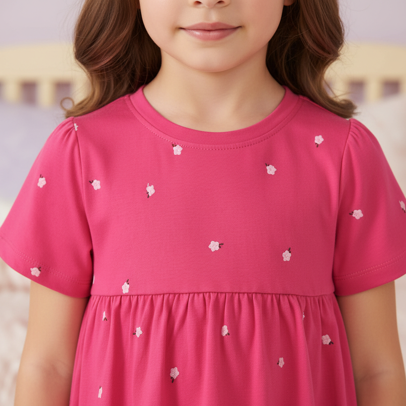 hot pink unicorn dress girls - detail