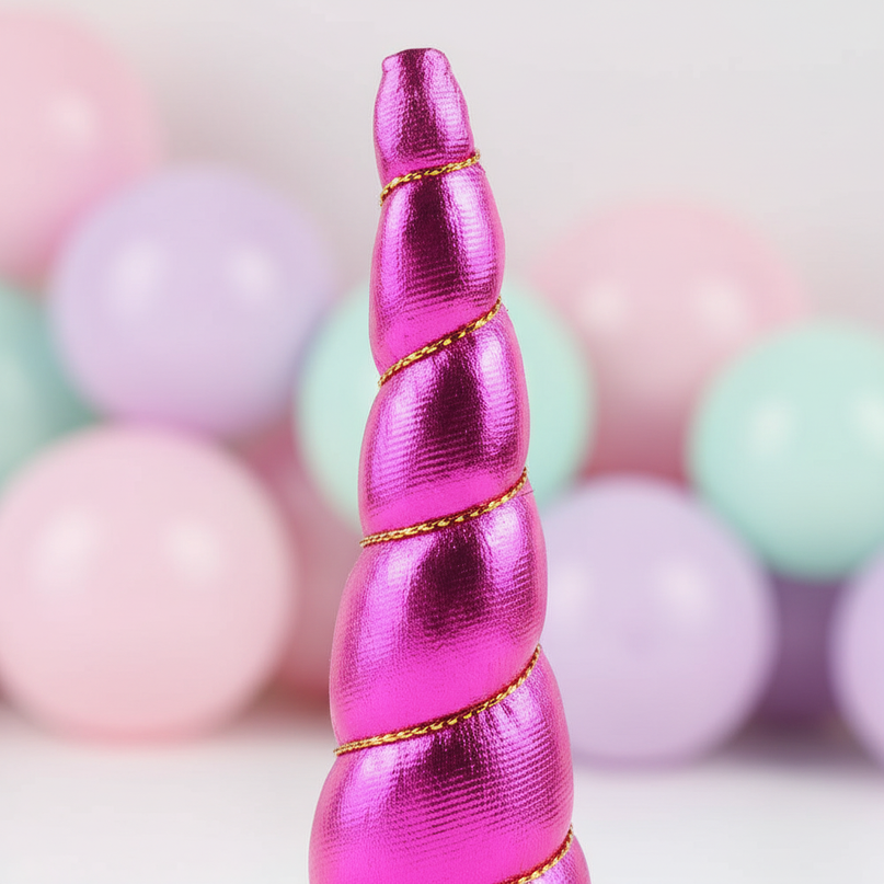 hot pink unicorn headband - detail