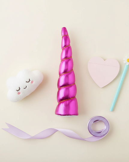 hot pink unicorn headband - flat-lay