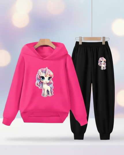 hot pink unicorn hoodie - lifestyle