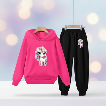 hot pink unicorn hoodie - lifestyle