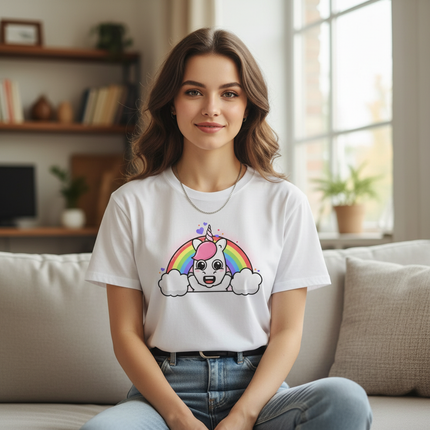 hot pink unicorn shirt - lifestyle