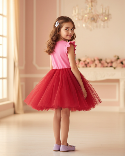 hot pink unicorn tutu dress girls - back