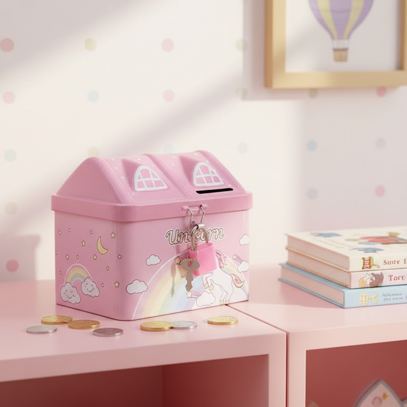 house unicorn piggy bank - lifestyle