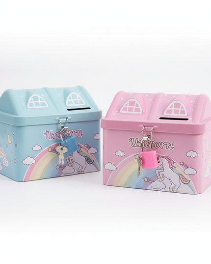 house unicorn piggy bank - white-bg