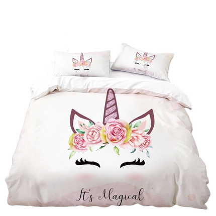 Sparkle Emoji Princess Unicorn Bed Set