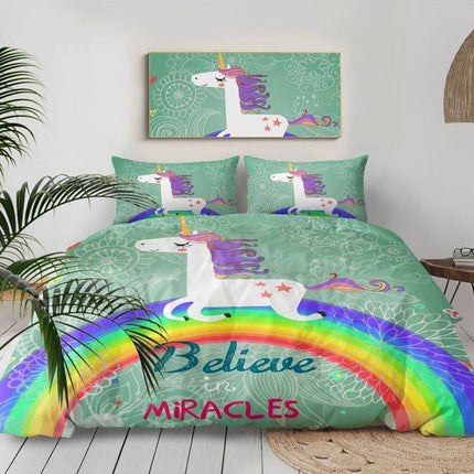 Happy Face Unicorn Bed Set
