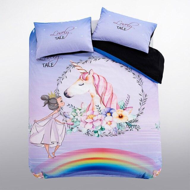 Kawaii Doodle Unicorn Bed Set