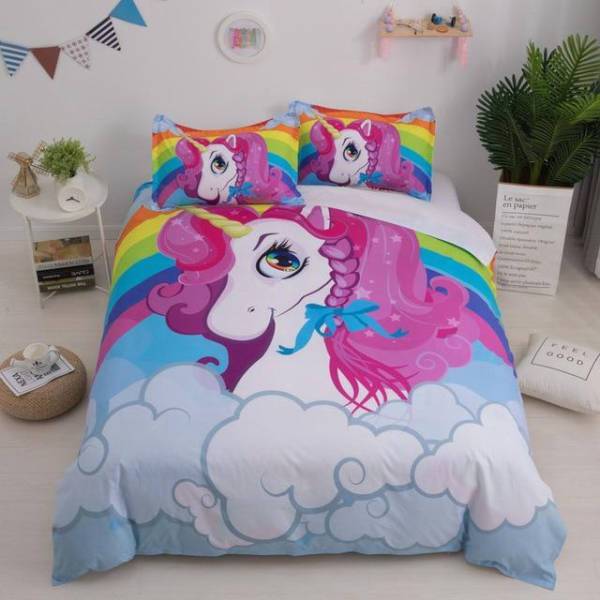 Little Girl Unicorn Bed Set