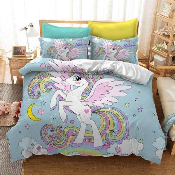 Green Unicorn Bed Set