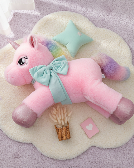 huge unicorn plush - flat-lay