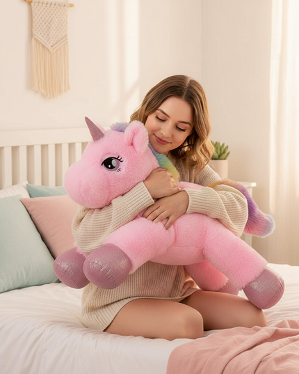 huge unicorn plush - in-use