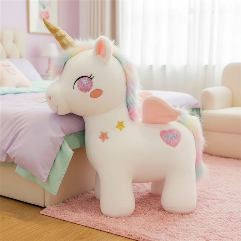huge unicorn plush stuffed animal - lifestyle