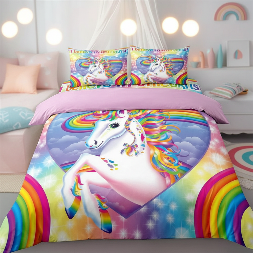 i believe unicorns rainbow unicorn bedding - lifestyle