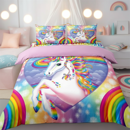 i believe unicorns rainbow unicorn bedding - lifestyle