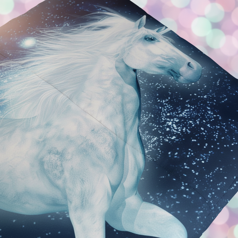 ice crystal unicorn bedding - detail
