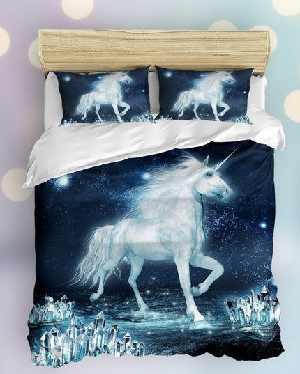 ice crystal unicorn bedding - lifestyle