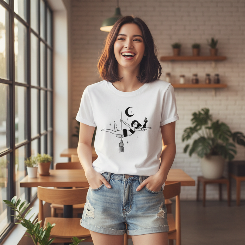 indie unicorn shirt - in-use