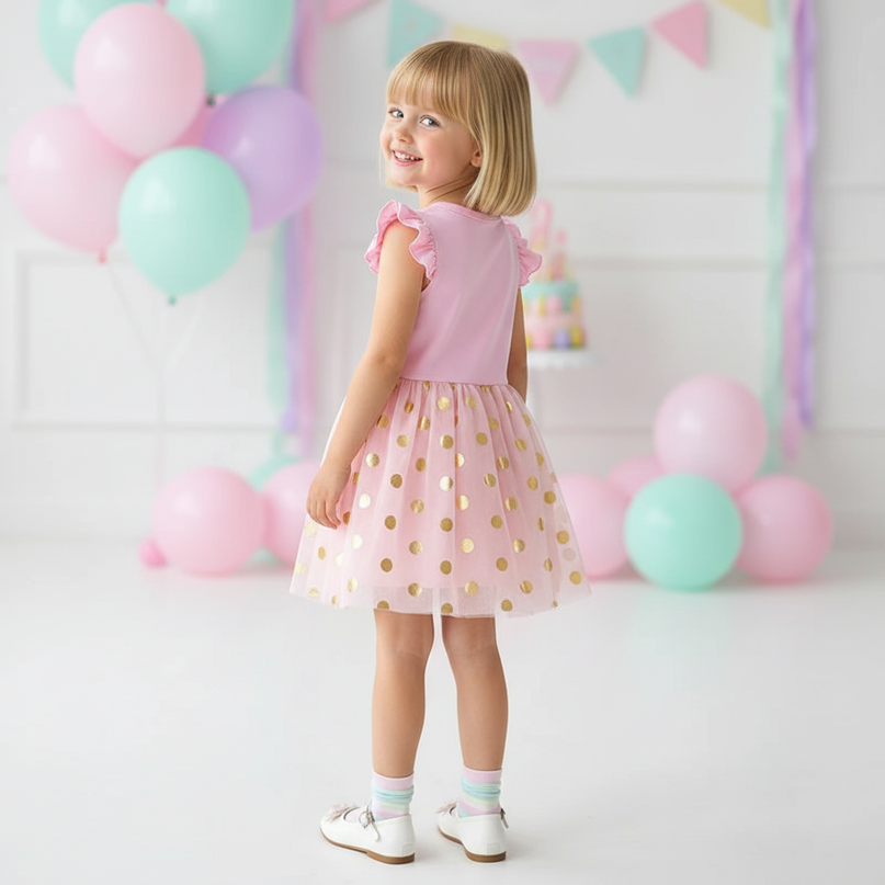 infant unicorn dress - back
