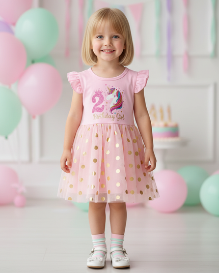 infant unicorn dress - detail