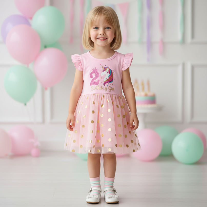 infant unicorn dress - detail