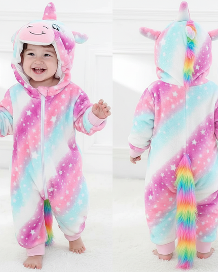 infant unicorn onesie - white-bg