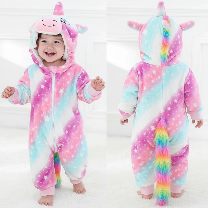 infant unicorn onesie - white-bg
