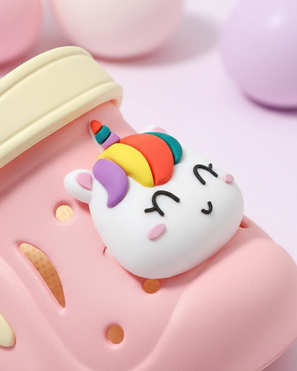 infant unicorn slippers - detail