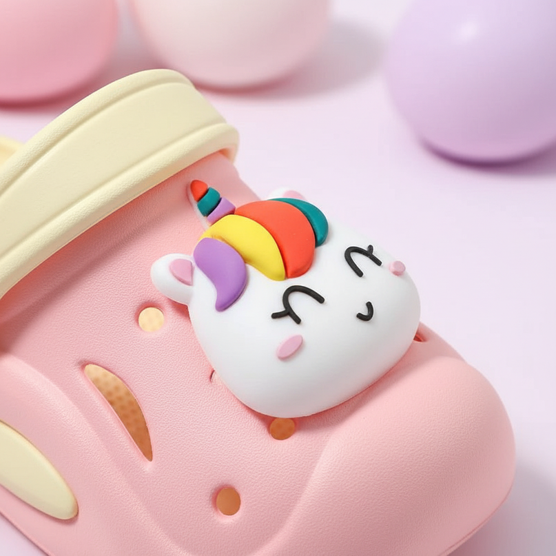 infant unicorn slippers - detail