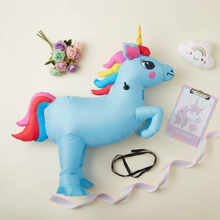 inflatable unicorn ride costume adult - flat-lay