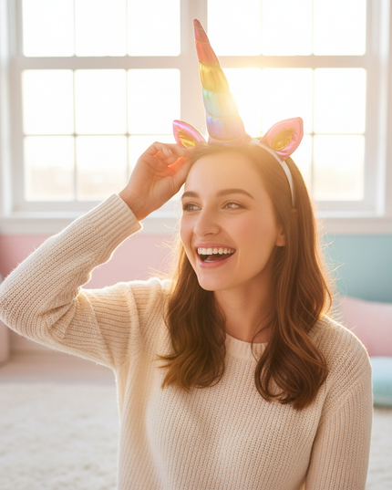 iridescent unicorn horn - in-use