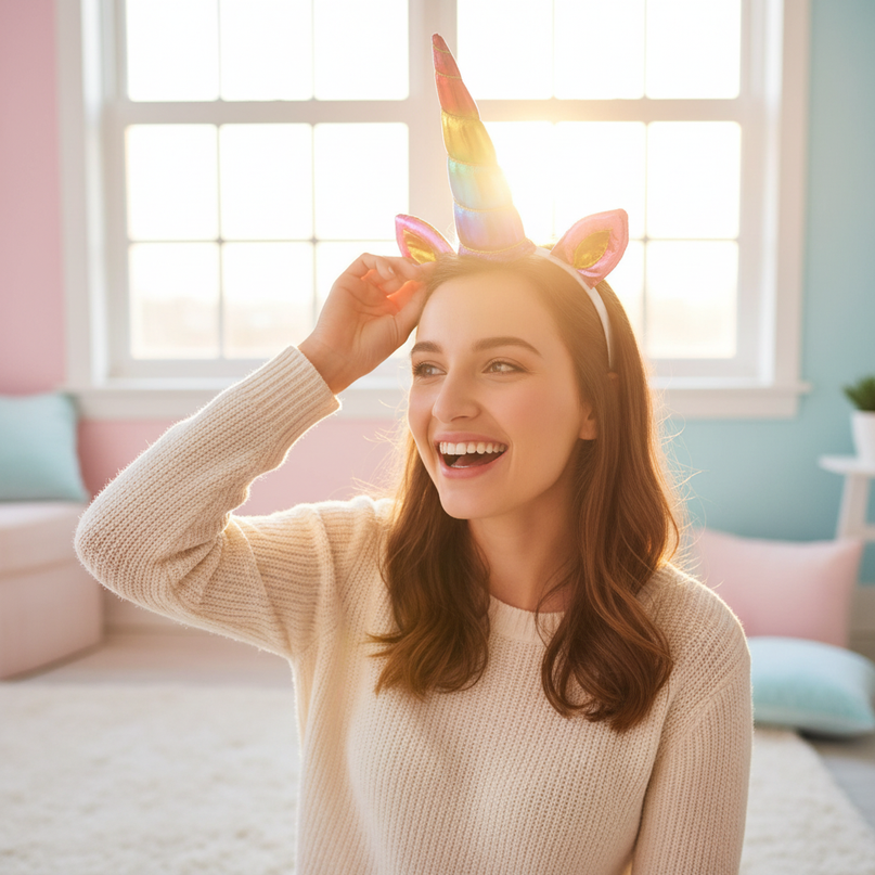 iridescent unicorn horn - in-use