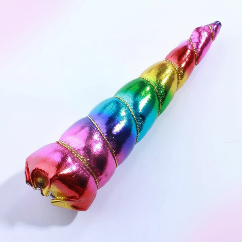 iridescent unicorn horn - white-bg