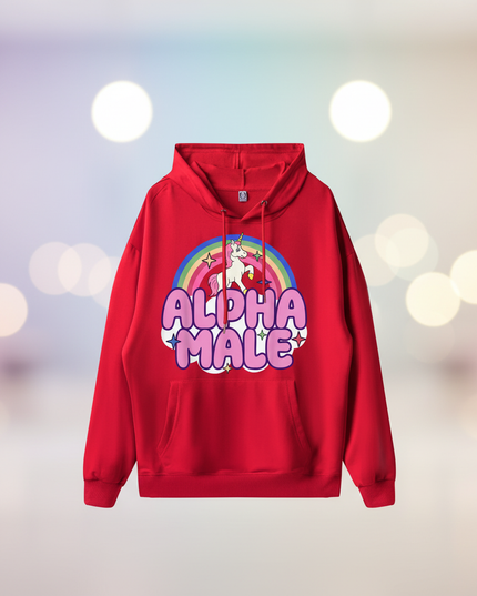 ironic alpha male unicorn hoodie - lifestyle