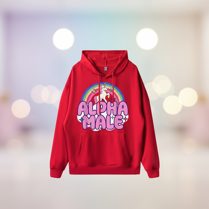 ironic alpha male unicorn hoodie - lifestyle