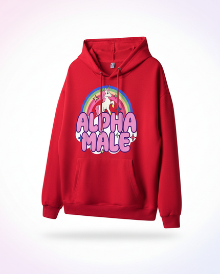 ironic alpha male unicorn hoodie - white-bg