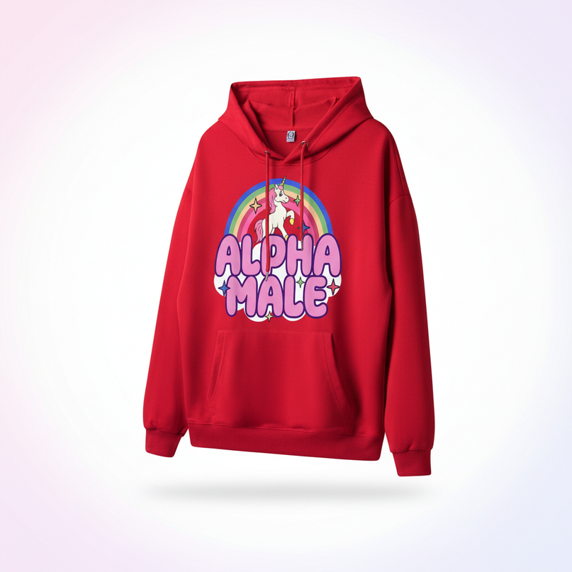 ironic alpha male unicorn hoodie - white-bg