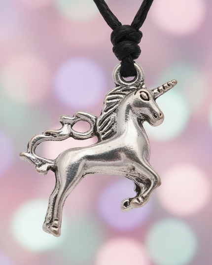 jumping unicorn necklace - detail