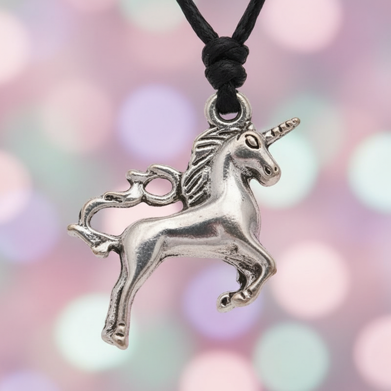 jumping unicorn necklace - detail