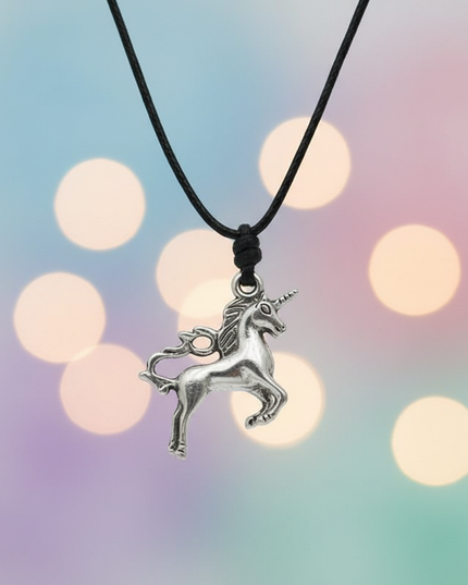 jumping unicorn necklace - lifestyle
