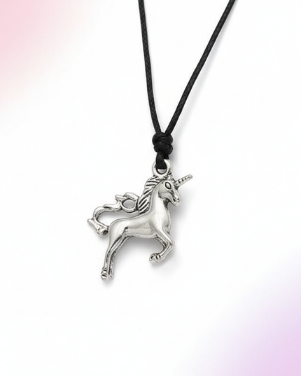 jumping unicorn necklace - white-bg