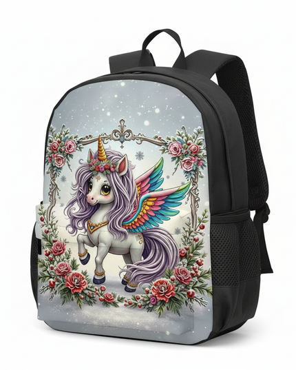 kawaii fairy unicorn kids backpack - white-bg