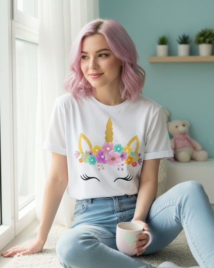 kawaii girl unicorn shirt - lifestyle