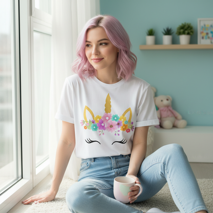 kawaii girl unicorn shirt - lifestyle